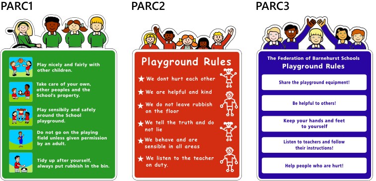 wall mounted play area rules signs